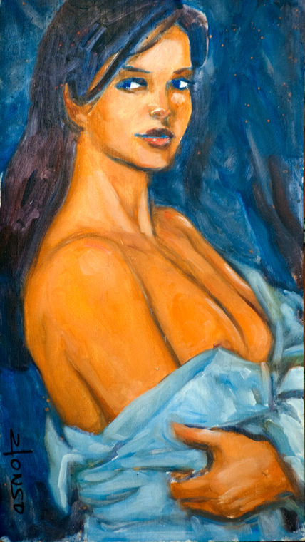 Chica en azul
