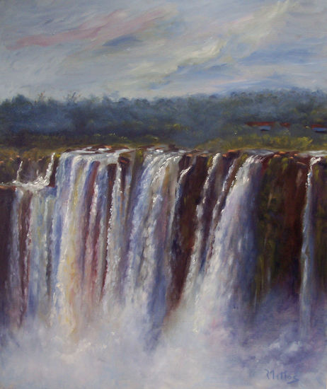 Cataratas del Iguazú 3 Oil Panel Landscaping