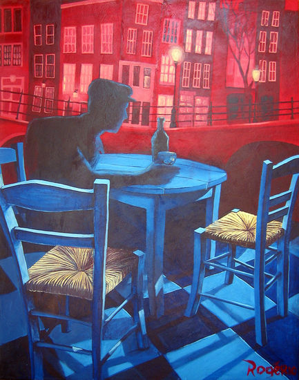 Na companhia da noite Acrylic Canvas Figure Painting