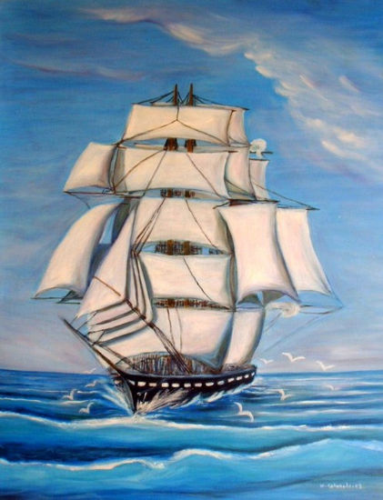 EL  MEJOR Oil Canvas Marine Painting