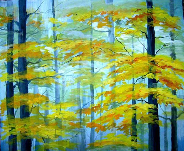 Beauty of Colour Forest Acrylic Canvas Landscaping