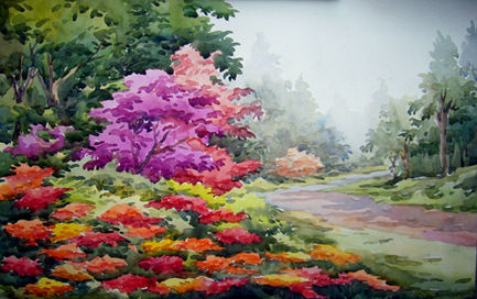 Flowers Garden Watercolour Paper Floral Painting