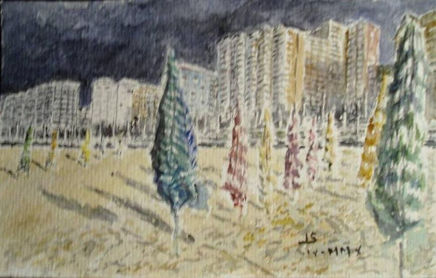 amenaza de tormenta en gijon Watercolour Paper Landscaping