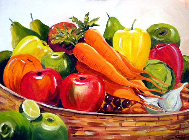 Colourful Fruits Composition Acrylic Canvas Still Life Paintings