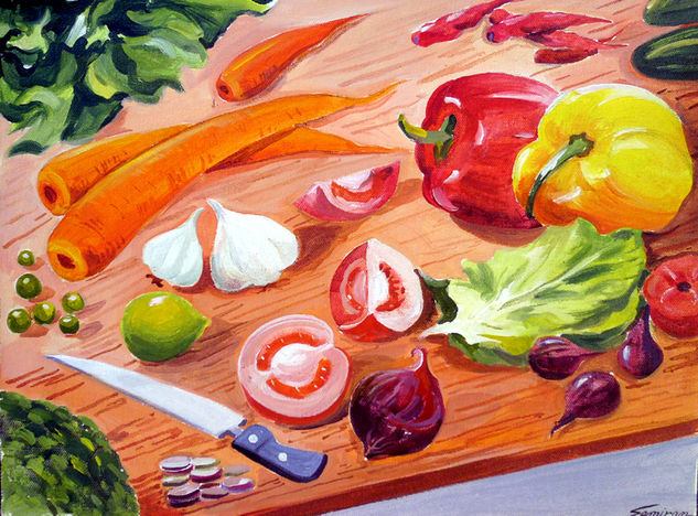 Vegetables Composition Acrylic Canvas Still Life Paintings