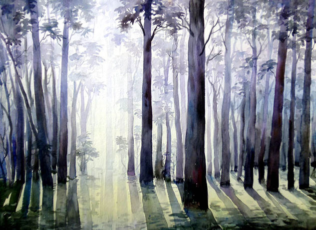 Morning Forest Watercolour Paper Landscaping