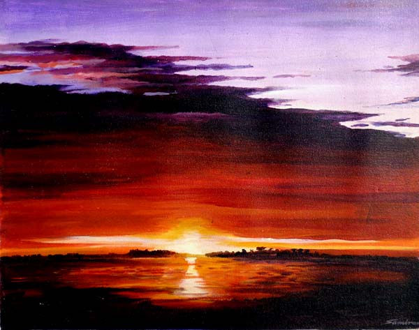 Sunset Acrylic Canvas Landscaping