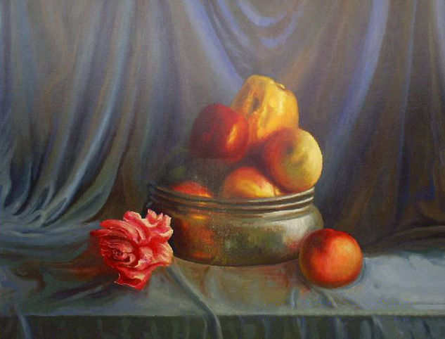 Olla de cobre con papaya Oil Canvas Still Life Paintings