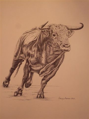 Toro indultado Tinta