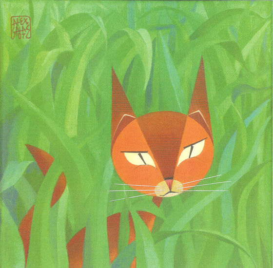 Gato Escondido Acrylic Canvas Animals