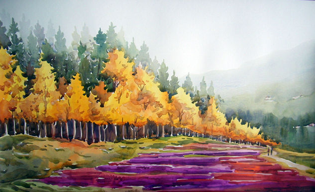 Autum Forest Watercolour Paper Landscaping