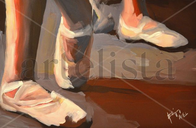 Zapatillas Oil Card Figure Painting