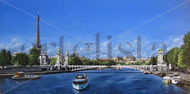 BAJO EL CIELO DE PARÍS Oil Panel Landscaping