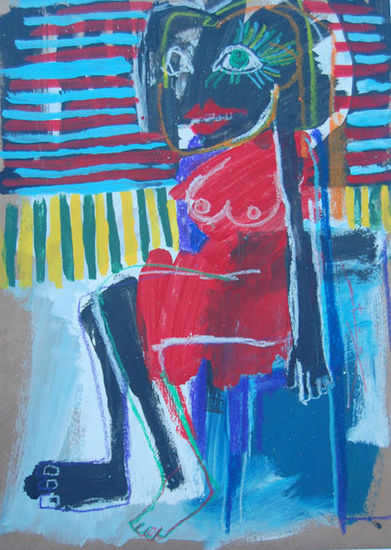 Monona Mixed media Paper Figure Painting