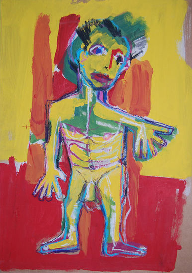 Composicion sin titulo Mixed media Paper Figure Painting