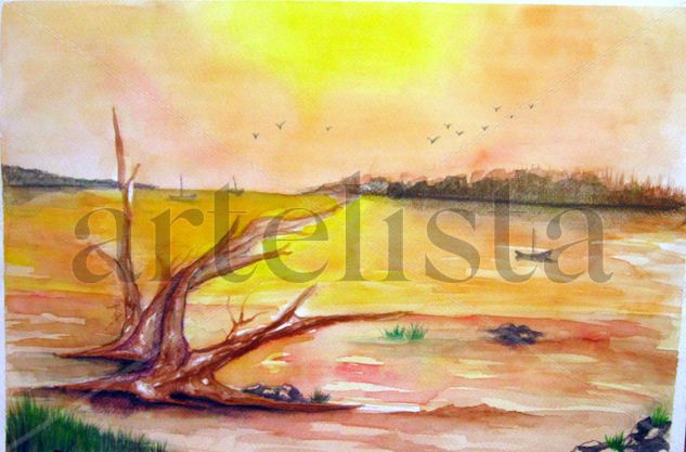 Atardecer-version II Watercolour Paper Landscaping