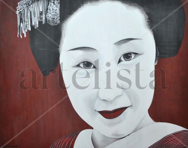 Maiko Kaishi Acrylic Canvas Portrait