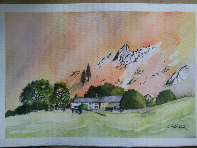 The cottage Watercolour Paper Landscaping