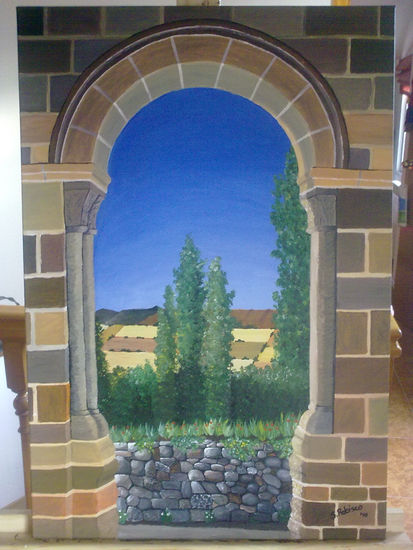 Vista desde el arco de Carabias Acrylic Canvas Landscaping