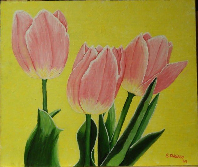 Tulipanes II Acrylic Panel Floral Painting