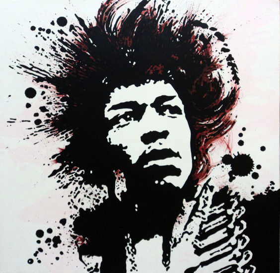 Hendrix tinta Acrylic Canvas Portrait