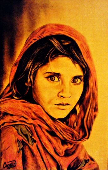 AFGANISTAN Media Mixta Tabla Retrato