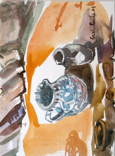 Jarrones Watercolour Paper Still Life Paintings