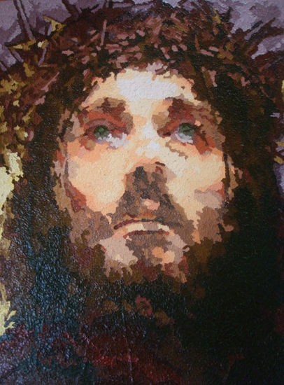 ROSTRO DE CRISTO 6 Oil Panel Portrait