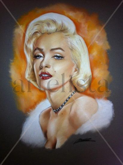 Marilyn Pastel Papel Retrato