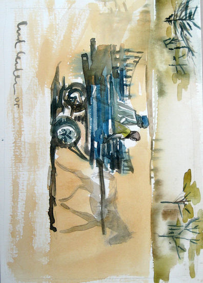 Carro imaginado Watercolour Paper Landscaping