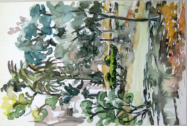 Plaza Alberdi once Watercolour Paper Landscaping