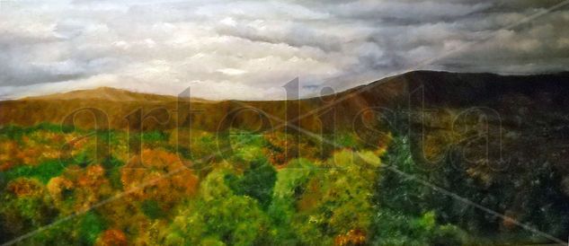 Montañas y verde Oil Canvas Landscaping