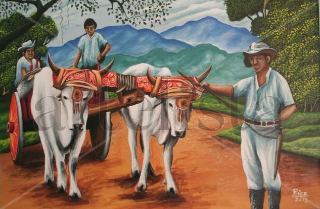 LA CARRETA DE BECHE Oil Canvas Landscaping