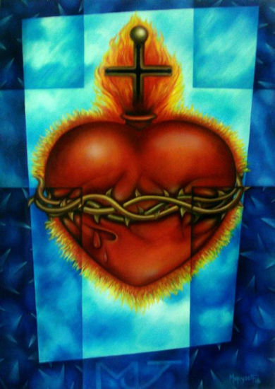 sagrado corazon de jesus Oil Canvas Others