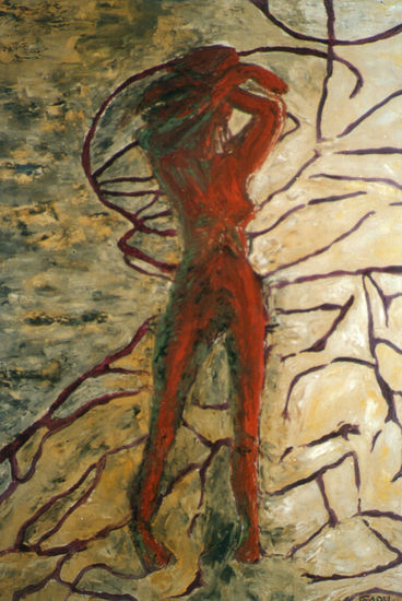 MUJER EN ROJO Oil Canvas Figure Painting