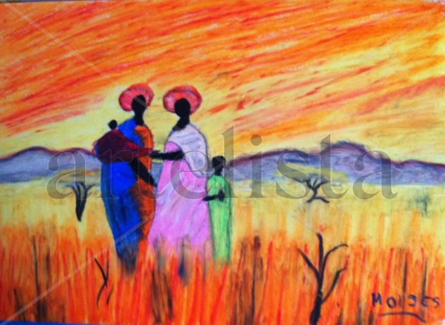 Africanas Pastel Paper Landscaping