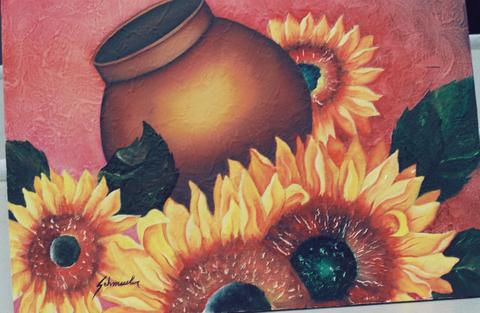 BODEGON CON GIRASOLES Oil Canvas Landscaping