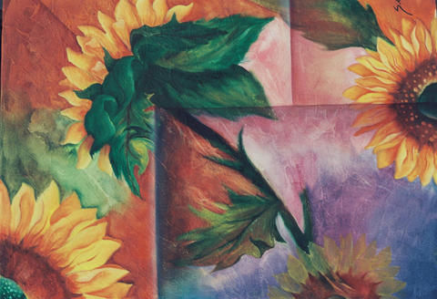 GIRASOLES  V TRANSPARENCIAS Oil Canvas Landscaping