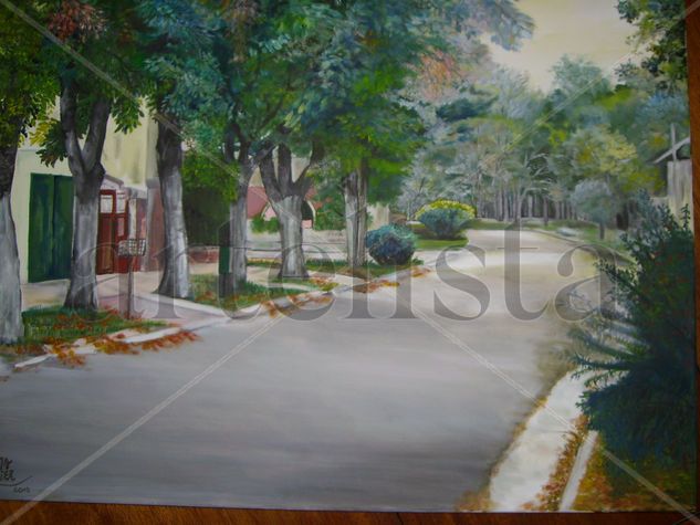 Mi Barrio Natal Oil Canvas Landscaping