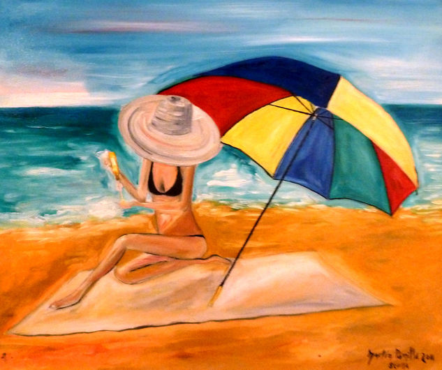 Dia de playa Oil Canvas Landscaping