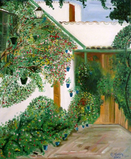 Patio Sevillano Oil Canvas Landscaping