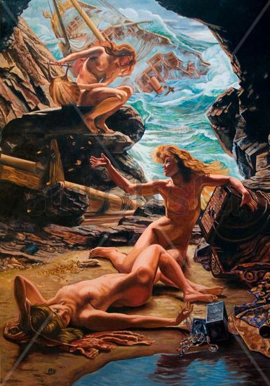 La cueva de las ninfas Óleo Lienzo Desnudos