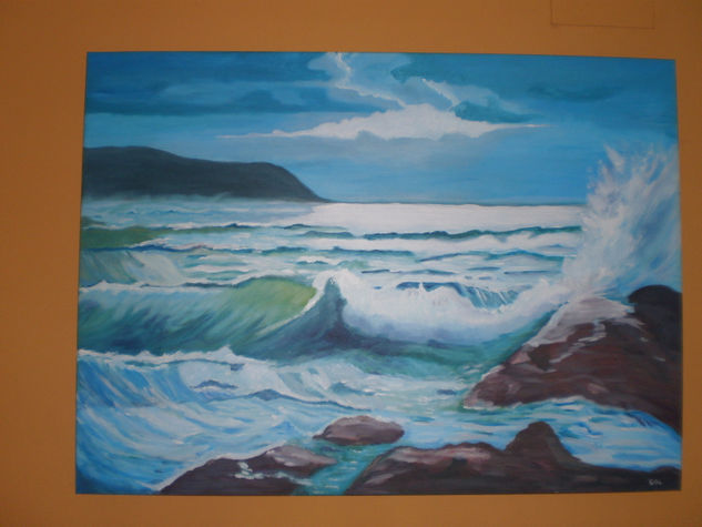 Mar agitado Acrylic Canvas Marine Painting