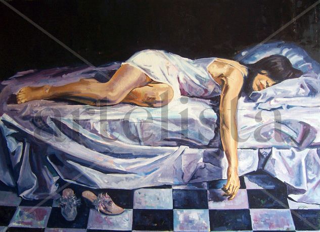 Mujer tumbada Oil Canvas Figure Painting