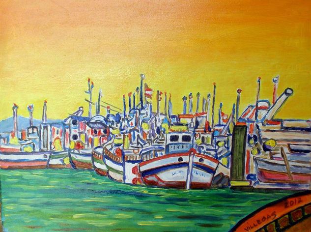 Puerto pesquero2 Acrylic Panel Marine Painting