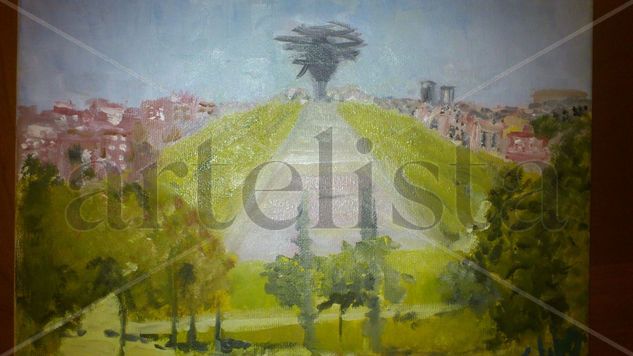 Cabeza en el Parque del Manzanares Oil Canvas Landscaping