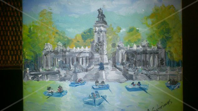 Estanque del Retiro Oil Canvas Landscaping