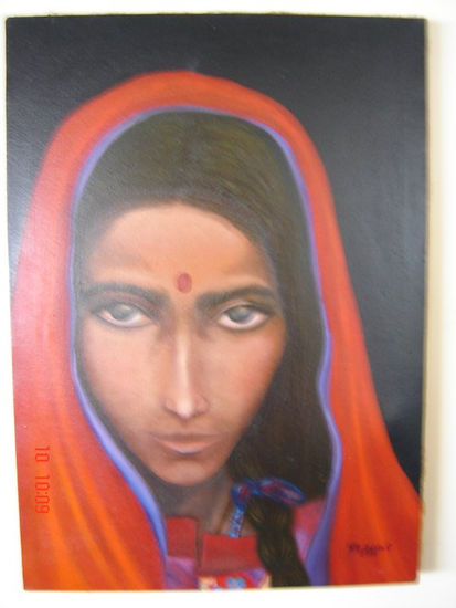 Retrato Medio Oriente IV Oil Canvas Portrait