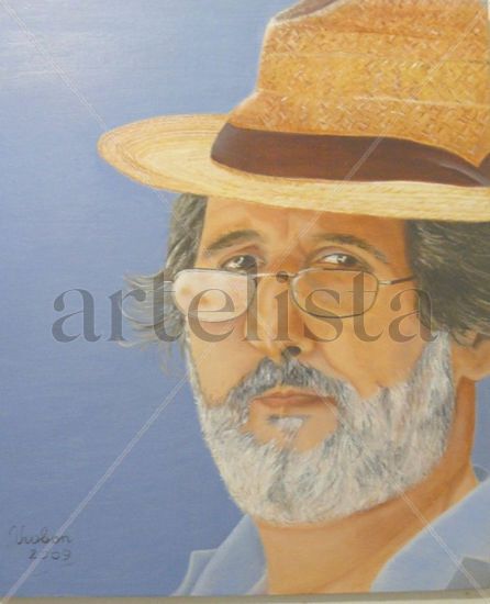 IL CAPPELLO DEL NONNO Oil Canvas Portrait