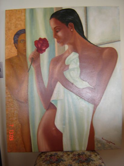 Con nuestras manos en el corazón. Oil Canvas Nude Paintings